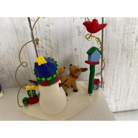 Christmas Figurine, Handmade vintage Reindeer Santa Was Sleigh - Picture 5 of 13